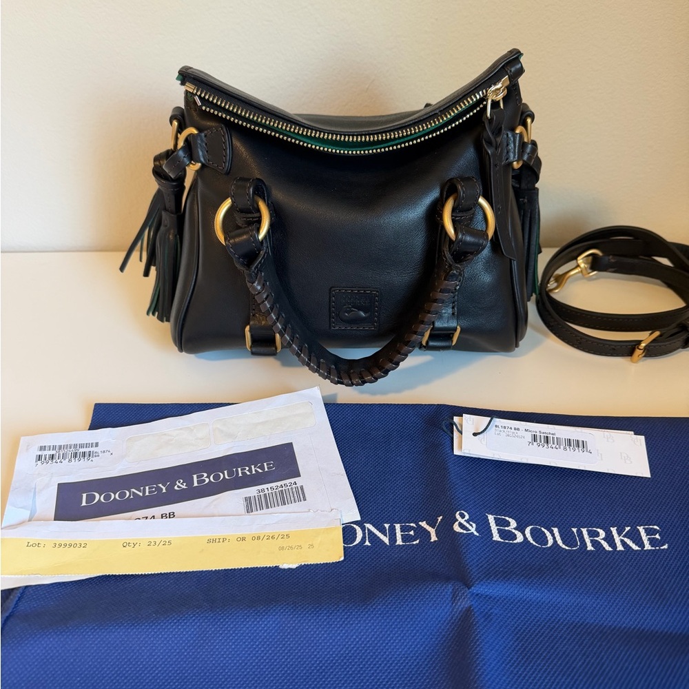 Dooney & Bourke Micro Florentine Satchel in the color black